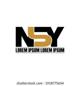 NSY letter monogram logo design vector