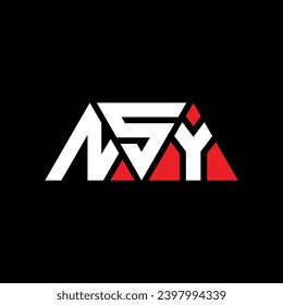 Diseño del logotipo de la letra triangular NSY con forma triangular. Monograma de diseño del logotipo del triángulo NSY. Plantilla de logotipo vectorial de triángulo NSY con color rojo. Logo triangular NSY Diseño sencillo, elegante y lujoso.