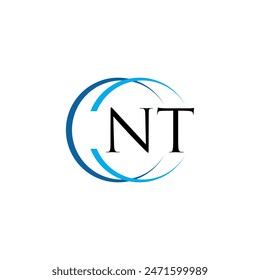 Diseño abstracto del logotipo del monograma de NT. NT iniciales creativas letra logo concepto. Diseño de carta de Vector NT.
