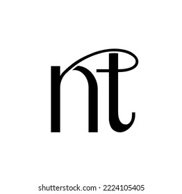 NT brand name initial letters icon. NT monogram.