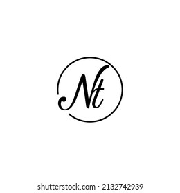 NT circle feminine concept initial logo best for beauty and fashion