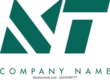 Diseño de Vector de logotipo de letra abstracta moderna creativa NT. Utilizable para su empresa o negocio e identidad de marca.