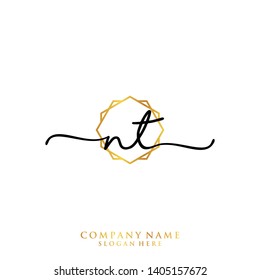 NT Initial handwriting logo template