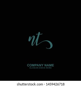 NT Initial handwriting logo vector