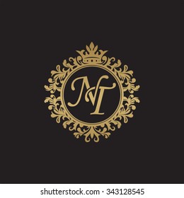 NT initial luxury ornament monogram logo