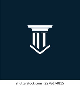 Legislación sobre el logotipo del monograma inicial de NT con diseño de hitos