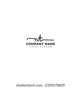 Nt Initial signature logo vector design