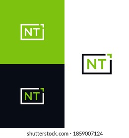  nt initial square logo design. square frame logo vecto