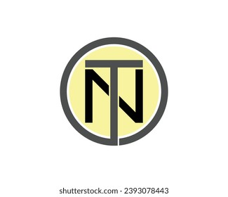 NT letter creative logo design in circle