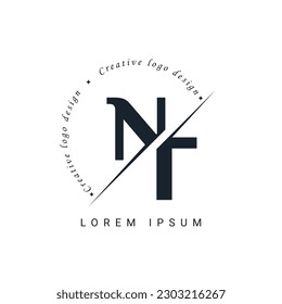 NT Letter Logo Design with a Creative Cut. Creative logo design