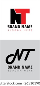 NT letter, logo, design, icon, element, font, symbol. NT logo can be used for any kind of company, agency, institute, shop, programme. 