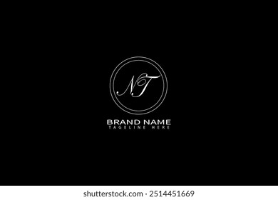 Diseño de Logo de Letra NT. Icono del logotipo NT de las letras iniciales. Letra Abstractas NT N T Plantilla mínima de diseño de logotipo. N T Vector de diseño de letras con Colores negros. Logotipo de NT,