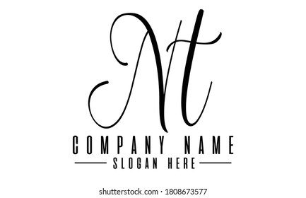 NT letter logo design, N and T alphabet logo template design