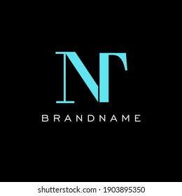 NT-Buchstaben. Einfache Design-Brief-Logo-Vektorgrafik auf schwarzem Hintergrund