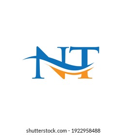 NT Logo Design for business and company identity. Creative NT letter with luxury concept