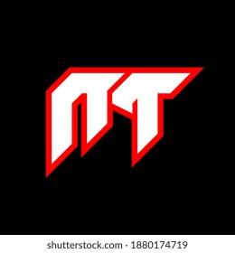 NT logo design, initial NT letter design with sci-fi style. NT logo for game, esport, Technology, Digital, Community or Business. N T sport modern Italic alphabet font. Typography urban style fonts.