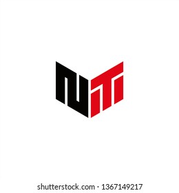 NT Logo Letter Initial With Red and Black Colors