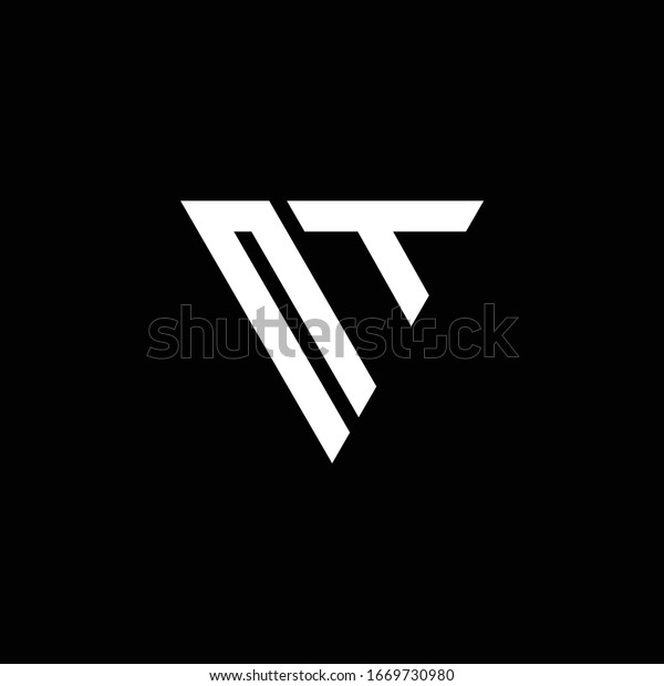 Nt Logo Letter Monogram Triangle Shape Stock Vector (Royalty Free ...