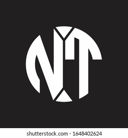 NT Logo monogram with piece circle ribbon style
