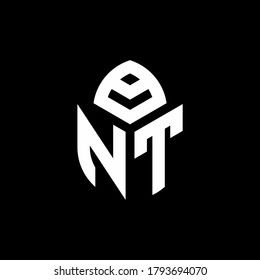 Logo de monograma NT con forma de ciprés plantilla de diseño de estilo lujoso