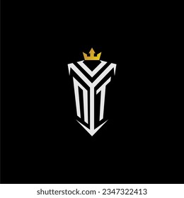 NT monogram logo initial for shield  crown style design