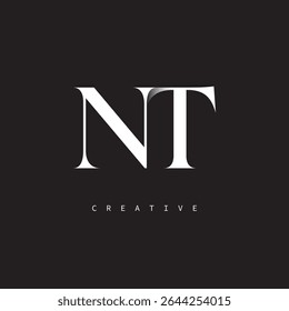 
Logotipo del monograma de NT Marca de letra elegante mínima para el lujo, moda   Marcas creativas	

