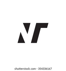 NT negative space letter logo