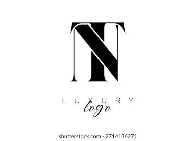 NT Serif Letter Monogram Typography Logo for Elegant Premium Branding Identity