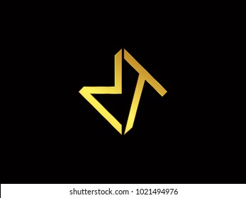 NT square shape Gold color logo