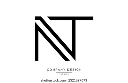 Monograma con el logotipo de las letras abstractas NT, TN