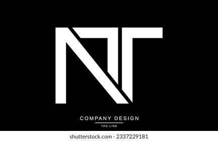Monograma con el logotipo de las letras abstractas NT, TN
