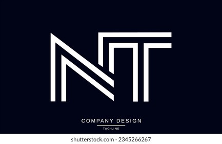 Monograma con el logotipo de las letras abstractas NT, TN