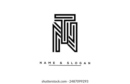 NT, TN Abstract Letters Logo Monogram