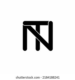nt tn n t initial letter logo isolated on white background