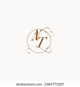 NT einzigartiges Hochzeitslogo Symbol Ihrer Ehe und Sie können es auf Ihrer Hochzeitsfeier verwenden