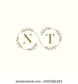 NT wedding infinity in elegant monogram with high quality professional design that will print well