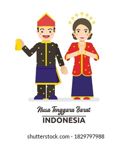 NTB indonesia vector minimalist couple character avatar