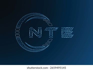 NTE low poly letter logo vector design. NTE lower poly logo design. Low poly logo.