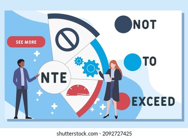 NTE - Not To Exceed acronym. business concept background.  vector illustration concept with keywords and icons. lettering illustration with icons for web banner, flyer, landing