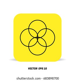 nterlocking circles, rings abstract icon. Connection concept icon