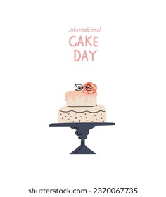 nternational cake day, doodle sketch hand drawn vector design.