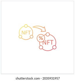 NTF Wiederverkaufs-Farbverlauf-Symbol. Nachfolgender Prozentsatz. Secondary sale.Agreement. Digitalisierungskonzept. Einzelne Vektorgrafik.Geeignet für Banner, mobile Apps und Präsentationen