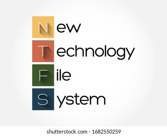NTFS - New Technology File System acronym, technology concept background