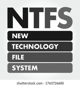 NTFS - Nuevo sistema de archivos de tecnología, fondo de concepto de tecnología