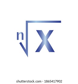 n raíz de x, símbolo matemático
