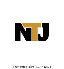 NTJ letter monogram logo design vector