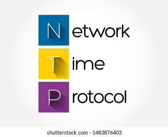 NTP - Network Time Protocol acronym, technology concept background