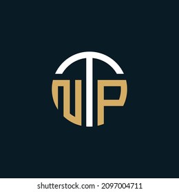 NTP Unique abstract geometric vector logo design.