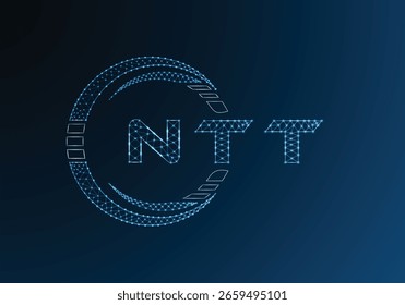 NTT low poly letter logo vector design. NTT lower poly logo design. Low poly logo.