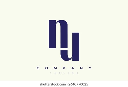 NU Abstract Geometric Logo Design. Modern and elegant logo design with simplistic typography elements, showcasing branding excellence.